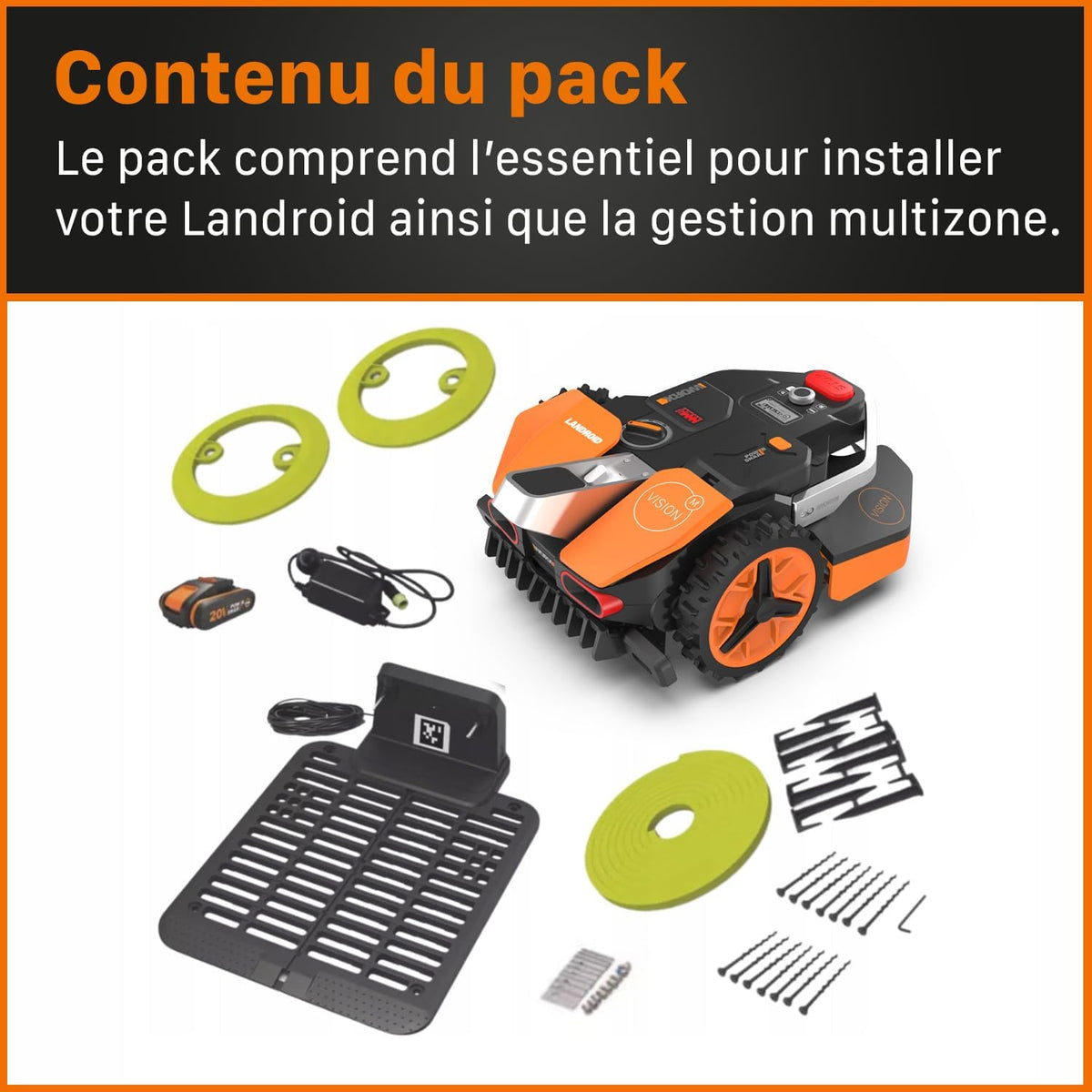 Landroid Plus WR167E Smart Connected Robotic Lawnmower, 700 m2 Max. 800 m2, Easy Installation, Configurable, 35% Slope, Rain Sensor, Cuts Close to Edges, Fast Mowing