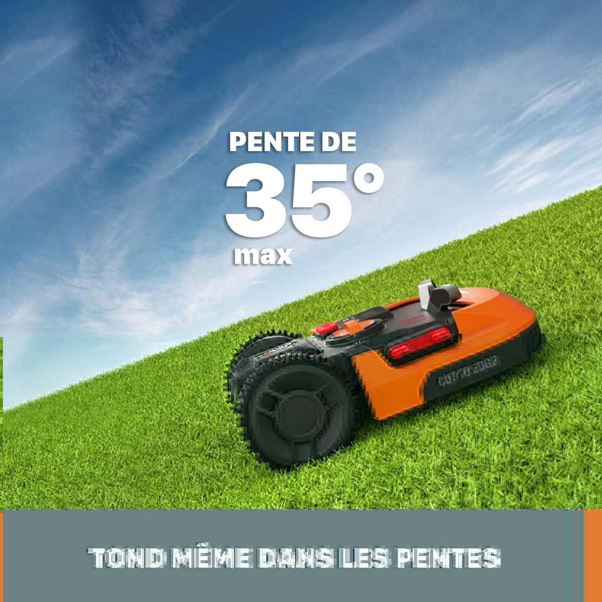 Landroid Plus WR167E Smart Connected Robotic Lawnmower, 700 m2 Max. 800 m2, Easy Installation, Configurable, 35% Slope, Rain Sensor, Cuts Close to Edges, Fast Mowing