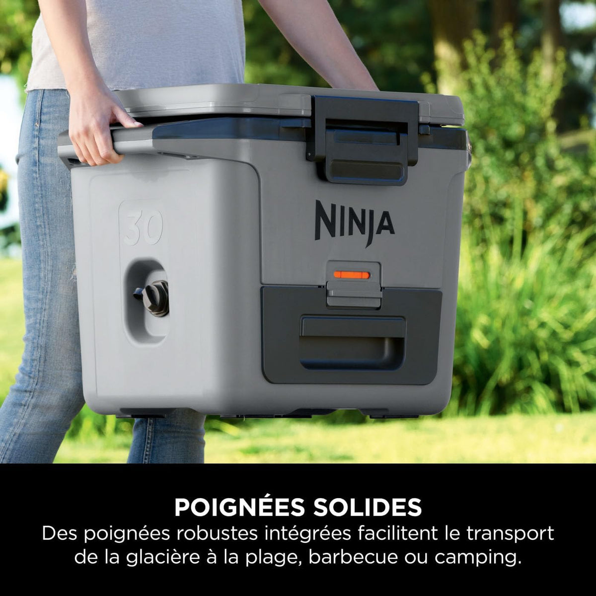 Ninja FrostVault Hard Cooler, High-Quality Ice Keeper, Keeps Ice Cold for Up to Days, Built-in Dry Storage Drawer at Refrigerator Temperature