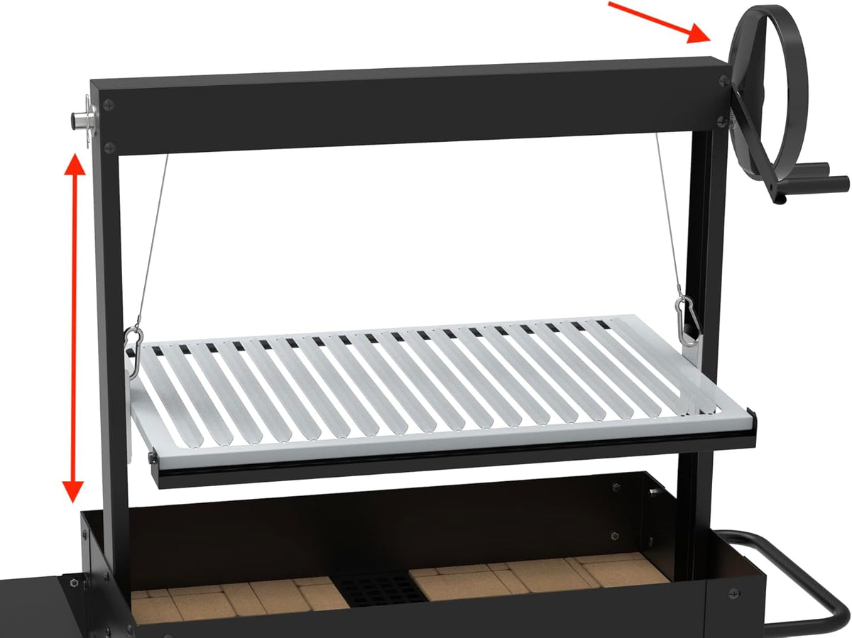 SANTA MARIA charcoal and wood barbecue - adjustable height - refractory bricks - IMOR