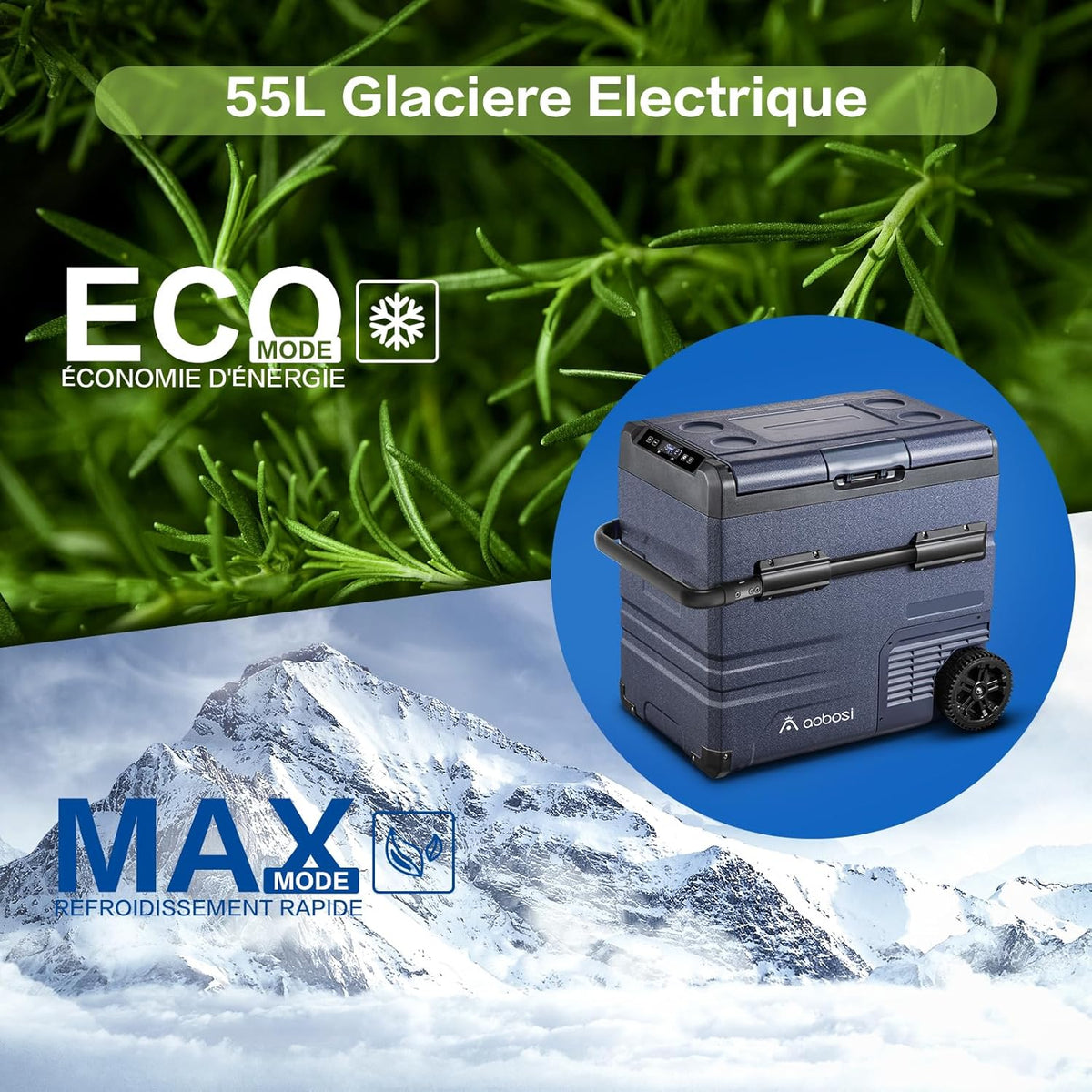 115L Dual Zone Electric Cooler, WiFi APP Compressor Cooler, 12V/24V and 100-240V Camping Fridge, -20 to 20, for Car, Truck, Boat, Camping, Caravan, Travel, Home