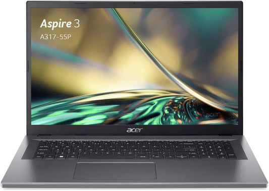 Acer Aspire 3 A317-55P-C8DB 17.3" Full HD IPS Laptop (Intel Celeron N100 Processor, 4GB RAM, 128GB SSD, Intel UHD Graphics, Windows 11 Home) AZERTY Keyboard, Gray