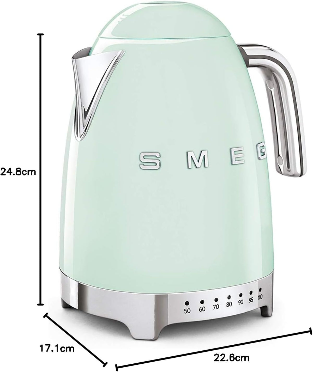 Variable Temperature Kettle KLF04BLEU 1.7 L, Multiple Temperature Settings, Washable Limescale Filter, Automatic Safety Shut-Off, Water Level Indicator, Cable Storage, 2400W, Black