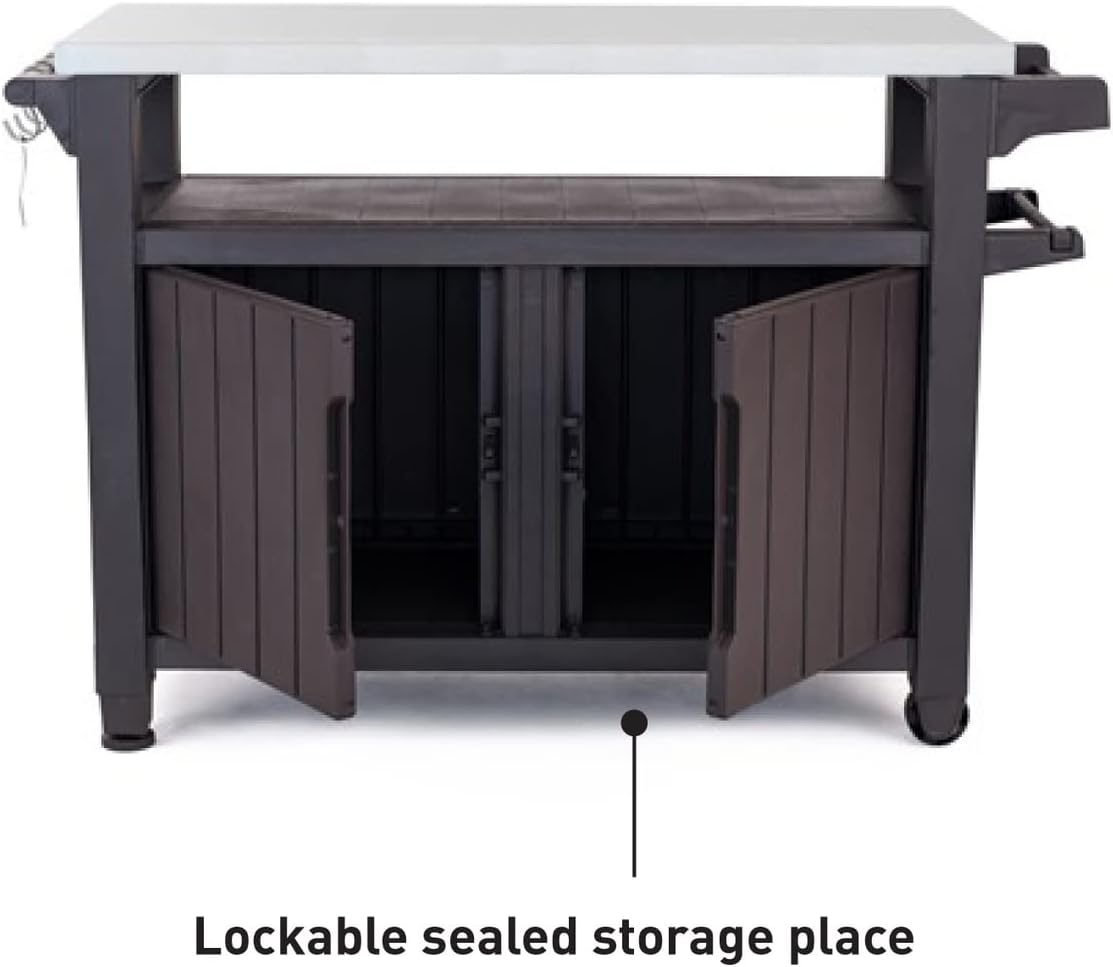 UNITY XL Grey Barbecue Cart - 207 litres - 134 x 51.7 x 89.6 cm