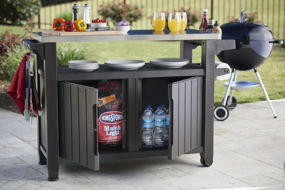 UNITY XL Grey Barbecue Cart - 207 litres - 134 x 51.7 x 89.6 cm