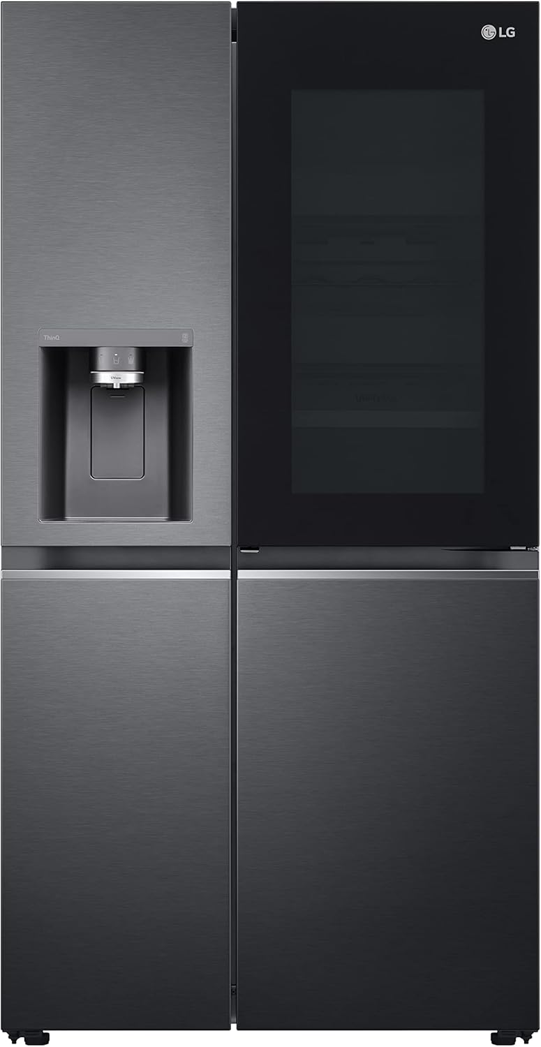 GSXV91MCAF Side-by-Side Fridge Freezer, 635L, InstaView, Total No-Frost, Freezer Compartment, UVnano Water and Ice Dispenser, Linear Inverter Compressor, Wi-Fi, Black, Energy Class F