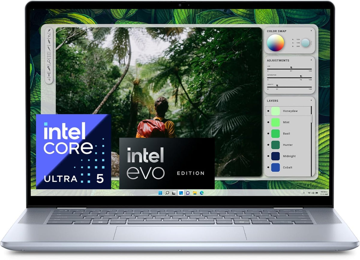Dell Inspiron 16 2-in-1 Laptop with 16" FHD+ (1920 x 1200) Screen, Intel Core Ultra 5 Series 1, Intel Graphics, 16 GB RAM, 512 GB SSD, Windows 11 Home, Backlit AZERTY Keyboard, Blue