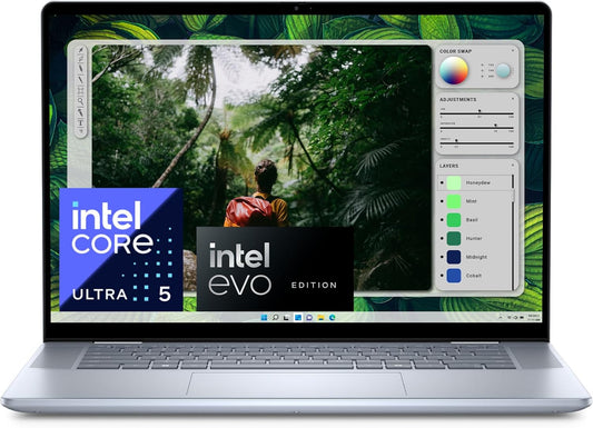 Dell Inspiron 16 2-in-1 Laptop with 16" FHD+ (1920 x 1200) Screen, Intel Core Ultra 5 Series 1, Intel Graphics, 16 GB RAM, 512 GB SSD, Windows 11 Home, Backlit AZERTY Keyboard, Blue