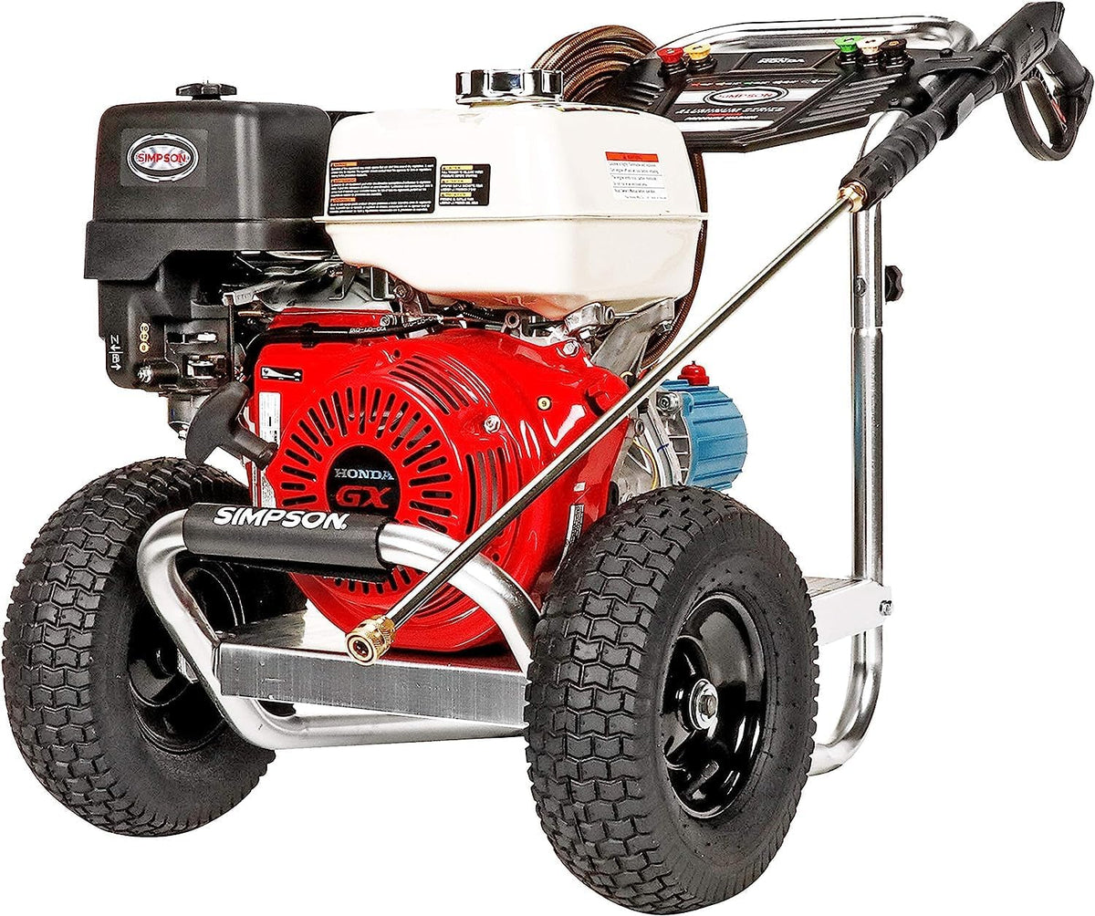 Cleaning ALH3425 Aluminum Series 3600 PSI Gas Pressure Washer, 2.5 GPM, Honda GX200 Engine, Includes Spray Gun and Extension Wand, 5 QC Nozzle Tips, 5/16-inch x 35-foot MorFlex Hose.