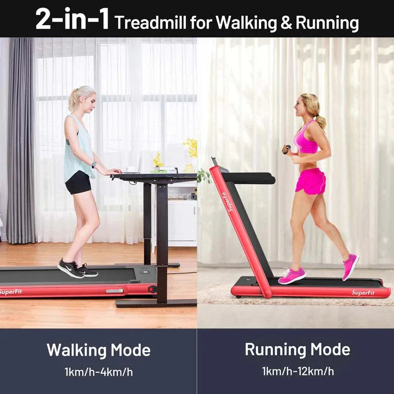 2-in-1 Folding Electric Treadmill, 2.25 HP, Under-Desk, with Dual Display and Smart App Control