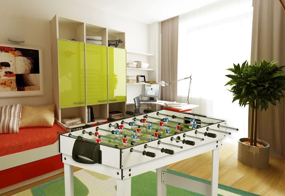 Leomark 4-in-1 Games Table - Billiards, Foosball, Table Hockey, and Ping-Pong Multifunctional Game Table Dimensions: 120 x 61 x 82 (Height) cm