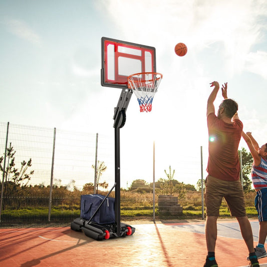 Freestanding Basketball Hoop with Adjustable Height 1.55-3.1m, Basketball Stand with PE Backboard for Children, Yellow