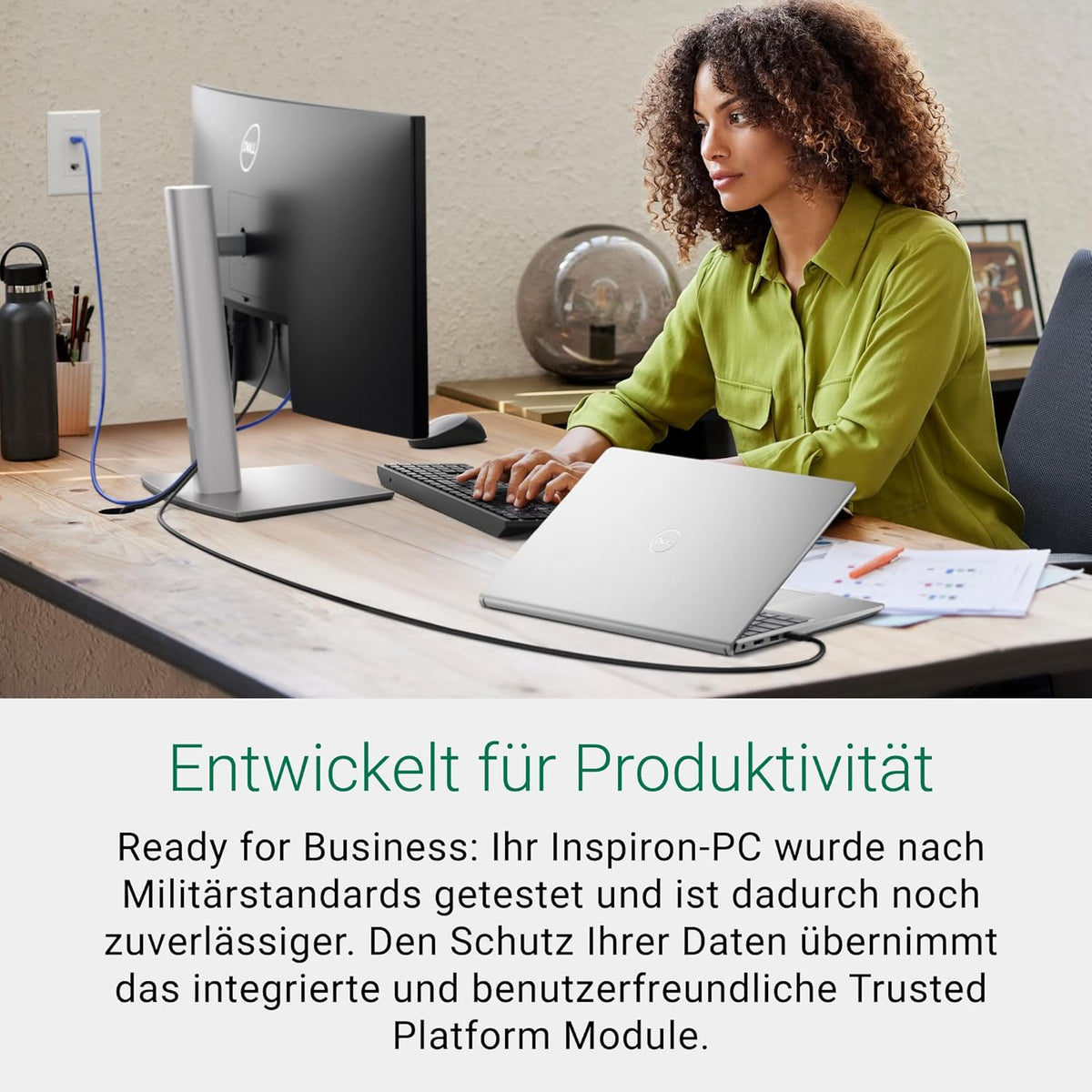 Dell Inspiron 16 2-in-1 Laptop with 16" FHD+ (1920 x 1200) Screen, Intel Core Ultra 5 Series 1, Intel Graphics, 16 GB RAM, 512 GB SSD, Windows 11 Home, Backlit AZERTY Keyboard, Blue