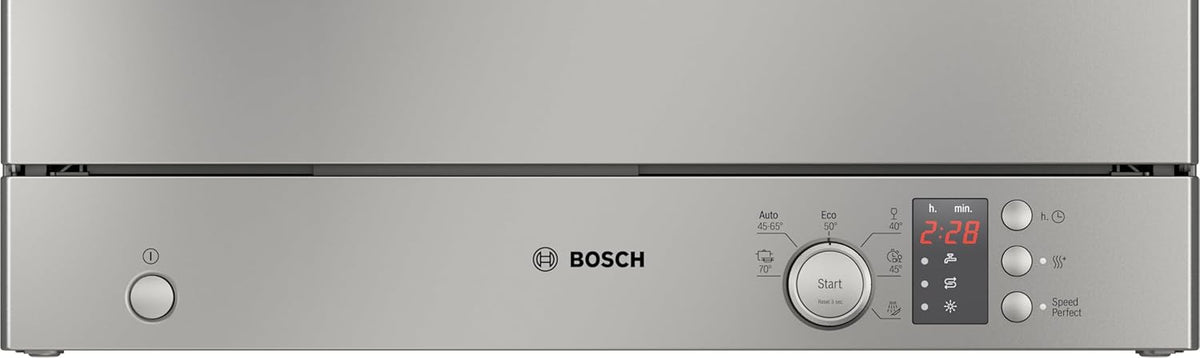 Bosch SKS2ITI00E, Series 2, 55cm Compact Dishwasher, Freestanding, Silver