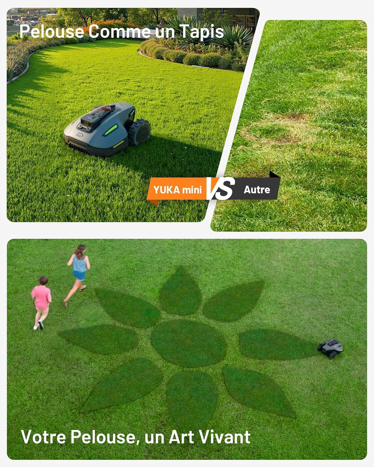 MAMMOTION YUKA Mini 700 Cordless Robotic Lawnmower, NetRTK+Vision, No RTK Antenna Required, Recommended for 700 m2, 50% Slope, Automatic Mapping, with 4G Module