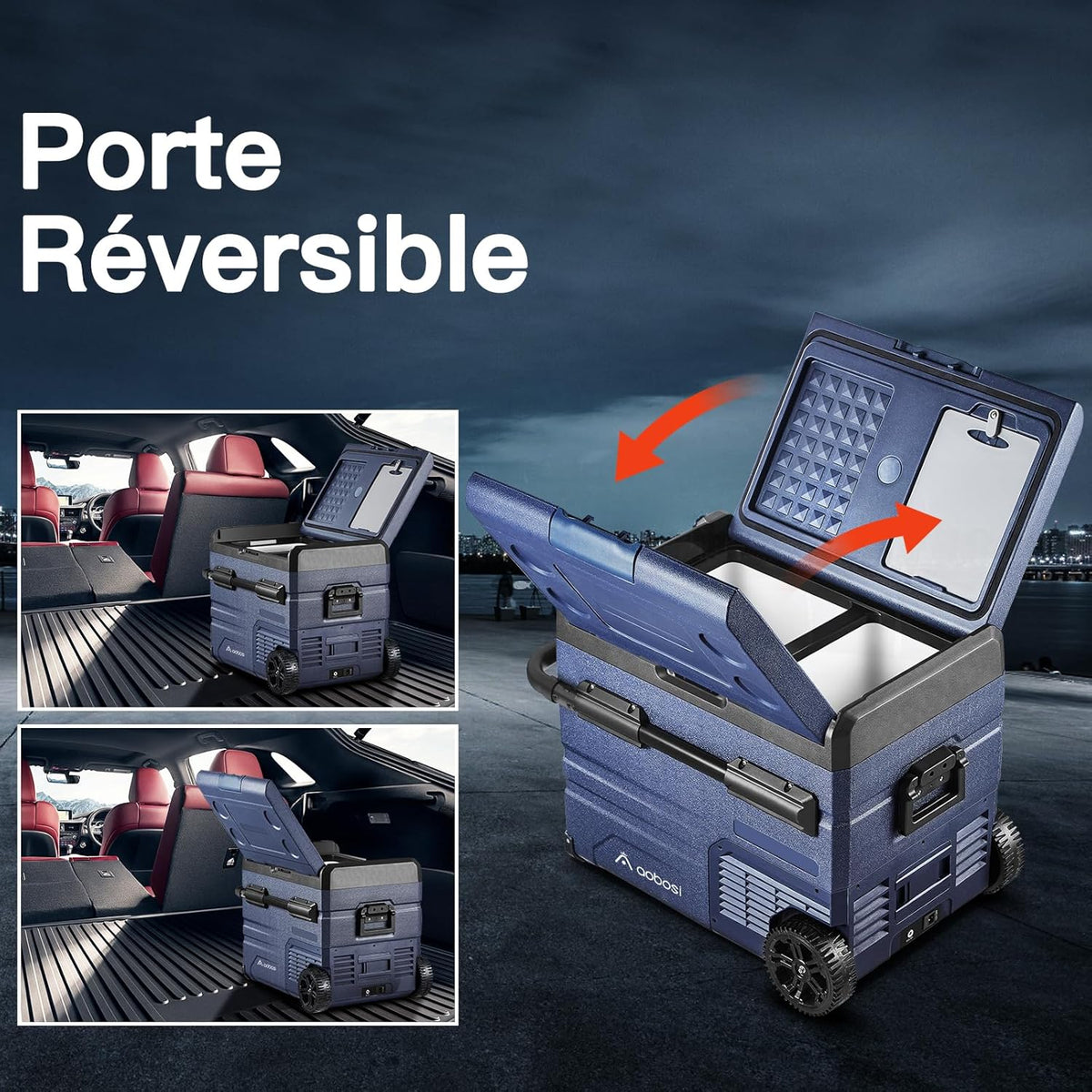 115L Dual Zone Electric Cooler, WiFi APP Compressor Cooler, 12V/24V and 100-240V Camping Fridge, -20 to 20, for Car, Truck, Boat, Camping, Caravan, Travel, Home