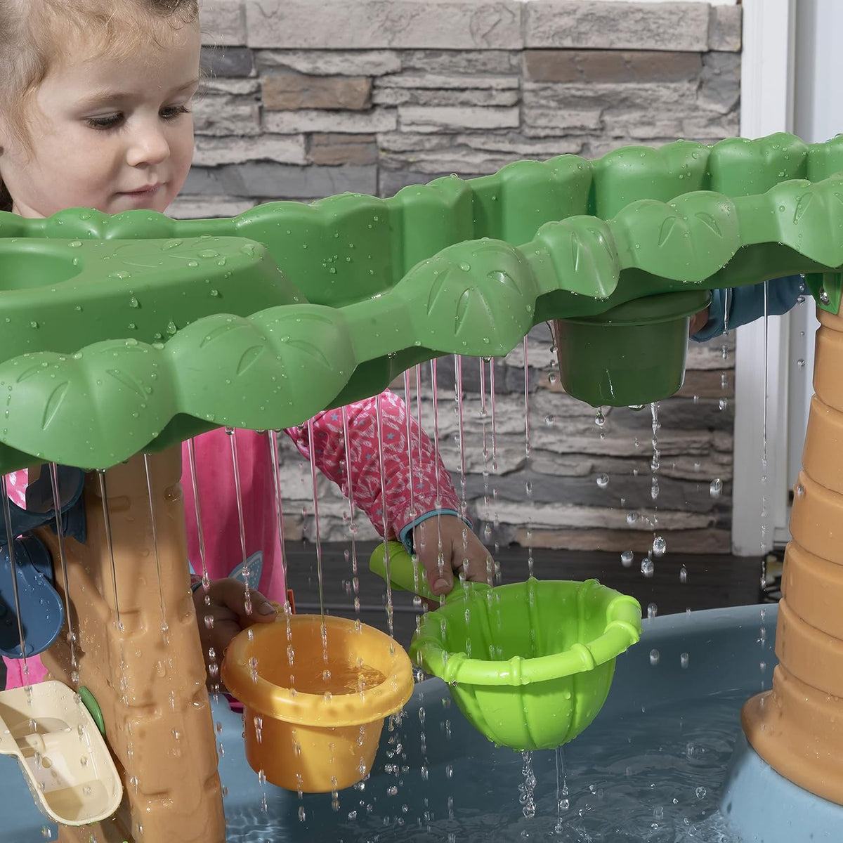 Rain Shower Splash Water Table with 13 Accessories - Blue & Green | Water Play Table | Garden Activity Table, Water Activity Table | Outdoor Water Table
