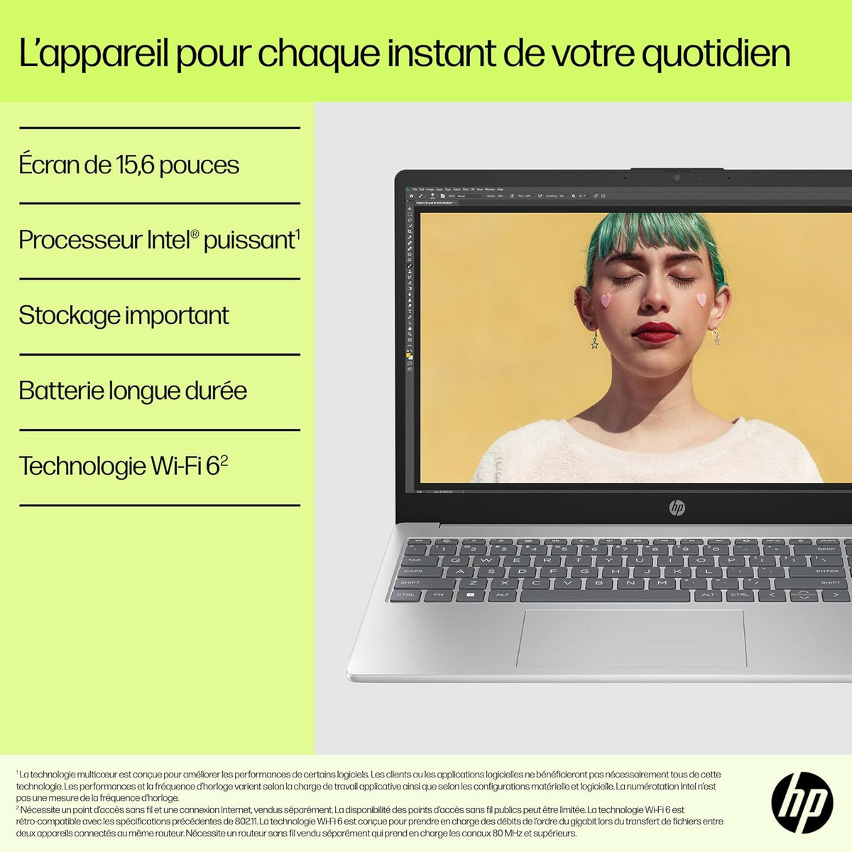 HP 15-fd0004sf Laptop 15 6" FHD Laptop PC (Intel Core i3-N305 RAM 8 GB SSD 512 GB Intel UHD Graphics Windows 11) Laptop Silver AZERTY Keyboard