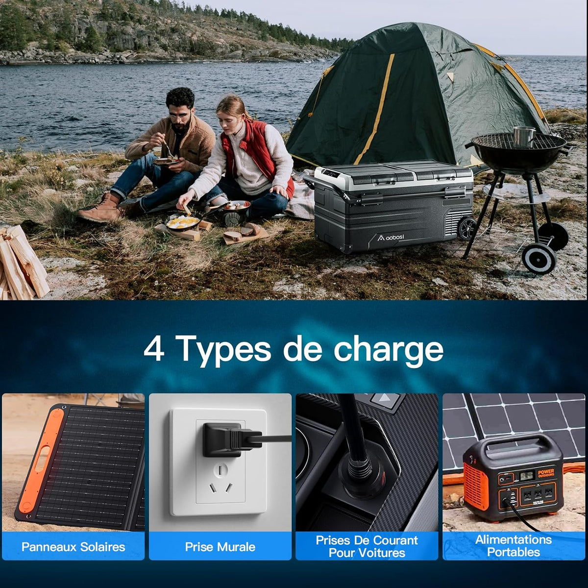 115L Dual Zone Electric Cooler, WiFi APP Compressor Cooler, 12V/24V and 100-240V Camping Fridge, -20 to 20, for Car, Truck, Boat, Camping, Caravan, Travel, Home