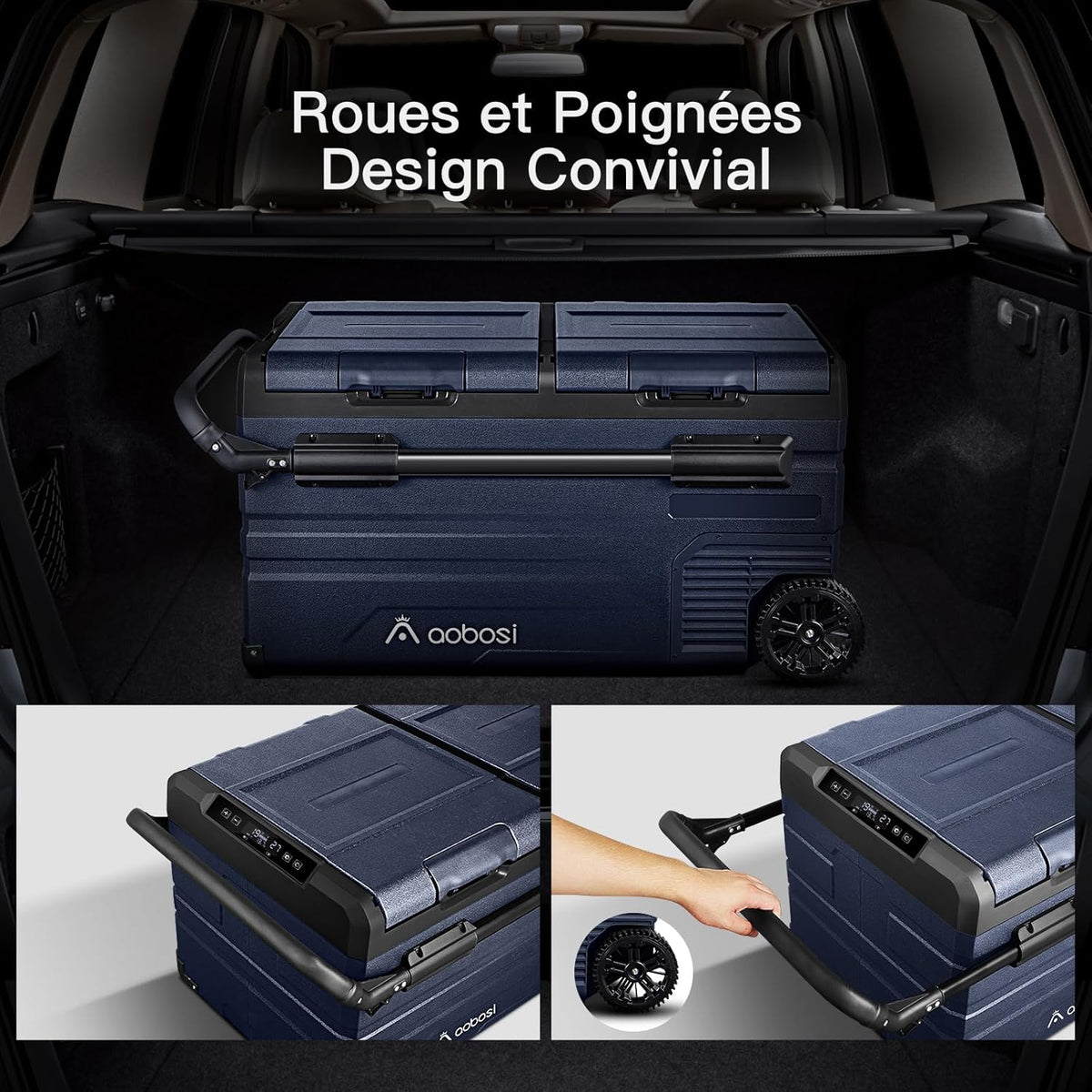 115L Dual Zone Electric Cooler, WiFi APP Compressor Cooler, 12V/24V and 100-240V Camping Fridge, -20 to 20, for Car, Truck, Boat, Camping, Caravan, Travel, Home