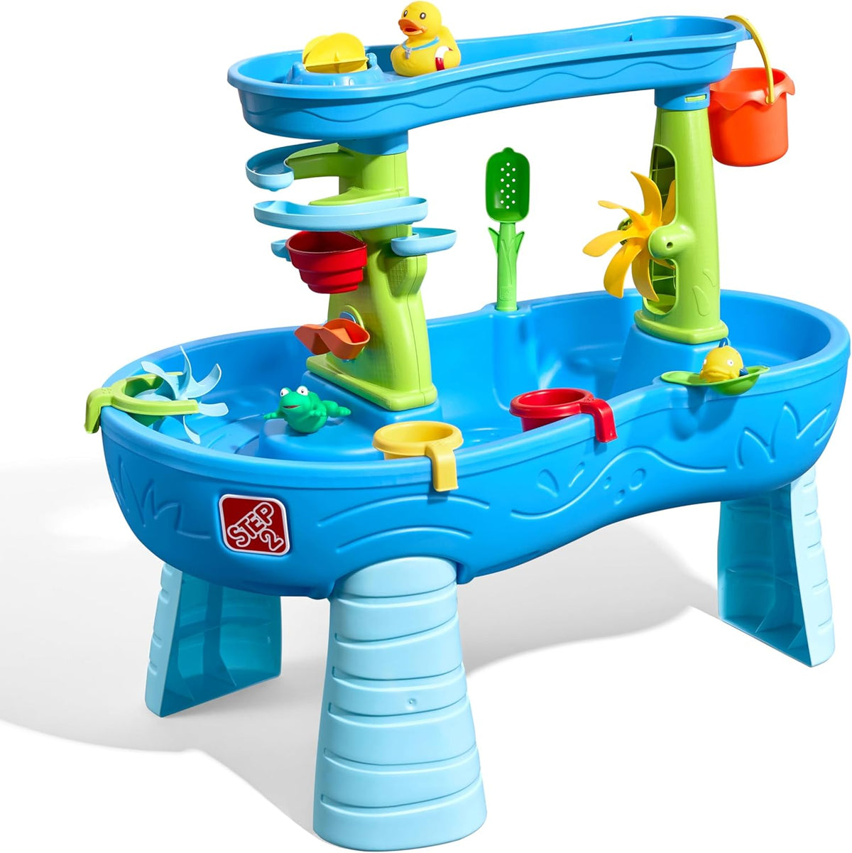 Rain Shower Splash Water Table with 13 Accessories - Blue & Green | Water Play Table | Garden Activity Table, Water Activity Table | Outdoor Water Table
