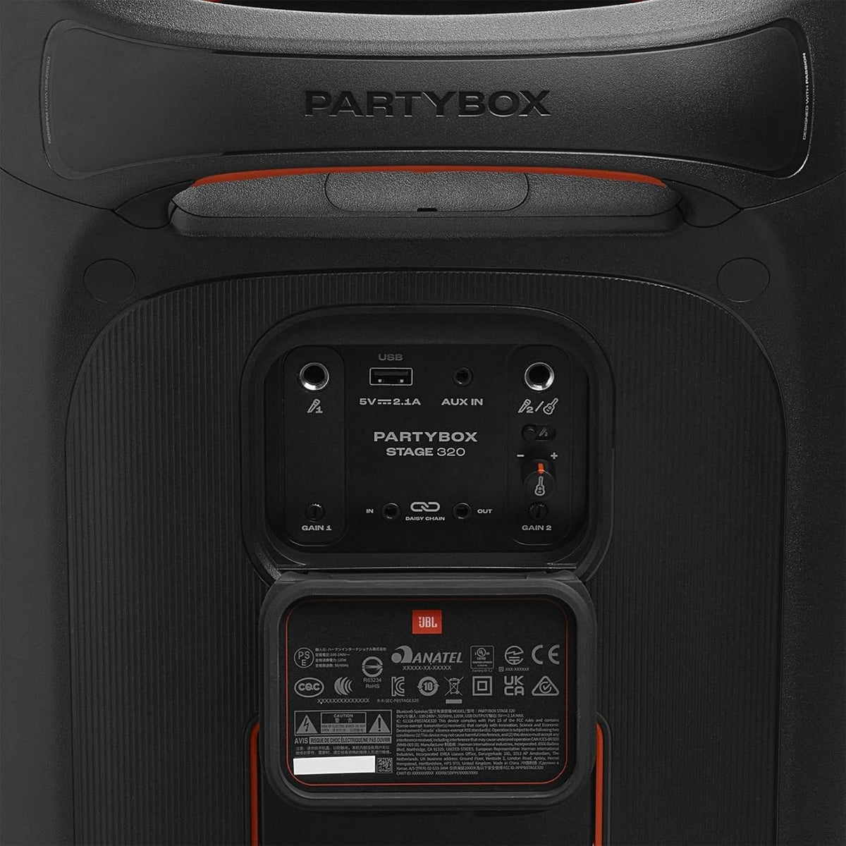 PartyBox Club 120, Portable party speaker, ergonomic folding handle, light show, 12-hour battery life, IPX4 splash-proof, black, European plug (Type C) -