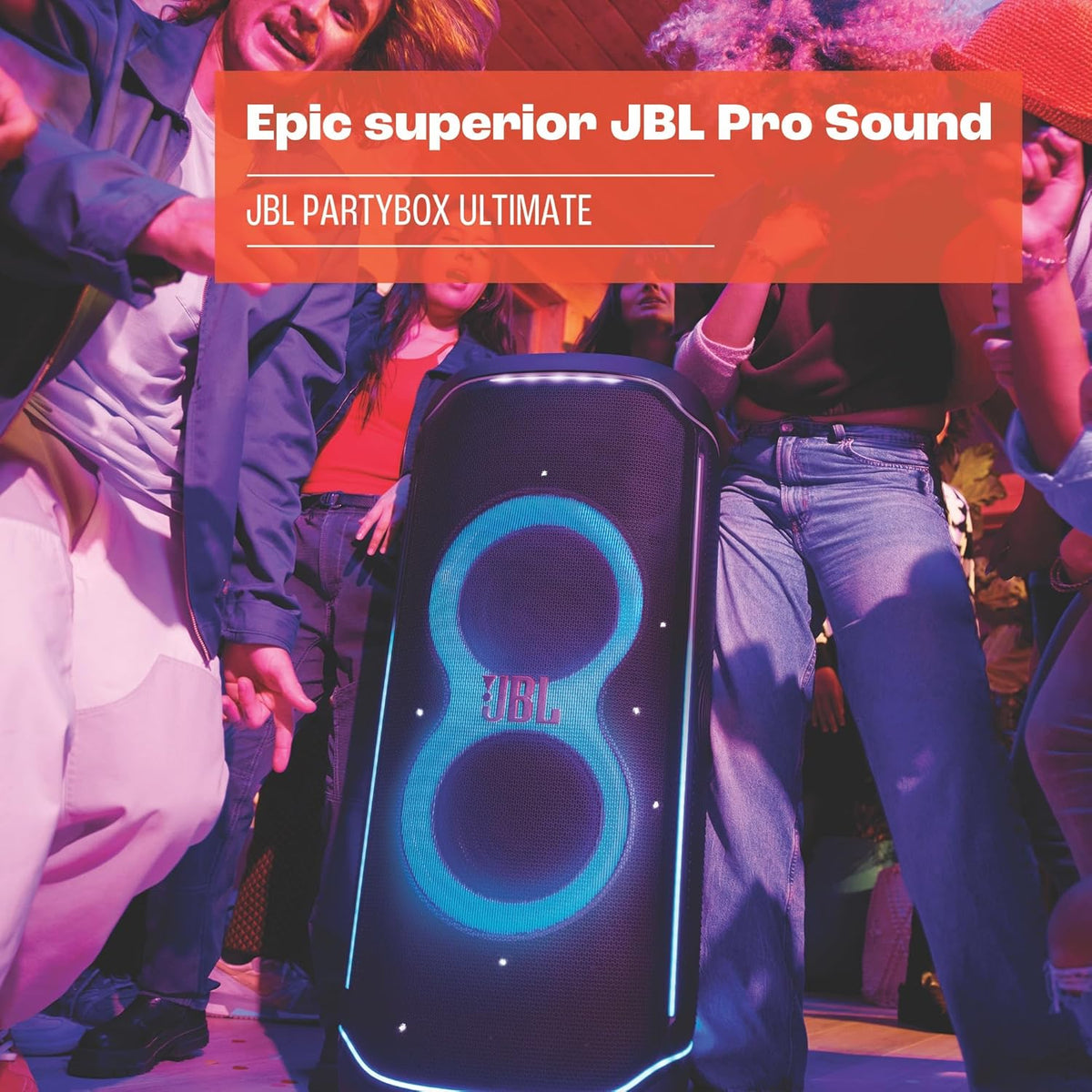 PartyBox Club 120, Portable party speaker, ergonomic folding handle, light show, 12-hour battery life, IPX4 splash-proof, black, European plug (Type C) -