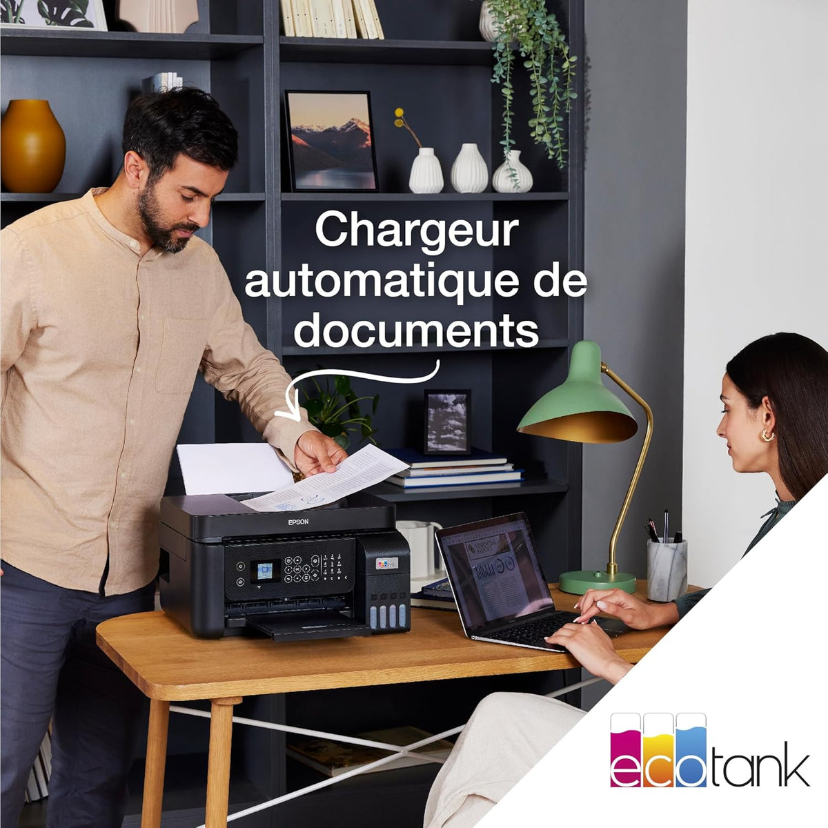 A4 Wi-Fi EcoTank ET-4800 multifunction printer equipped with ink tanks, with up to 3 years' worth of ink included