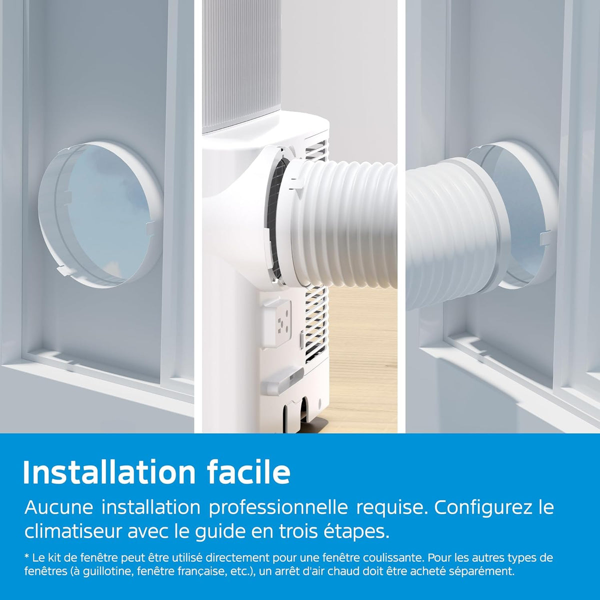 MIDEA 12000 BTU Silent Portable Air Conditioner with Exhaust - 3500W Ready-to-Install Portable Air Conditioner - Reversible Split System - 4 Modes with Window Kit and App Control