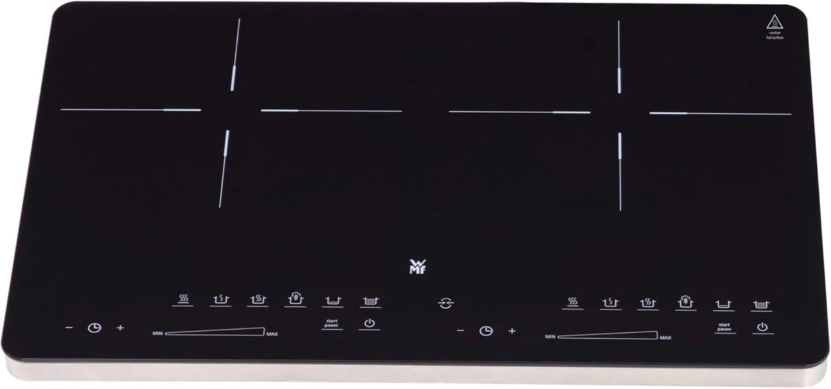 WMF Kult X Doppel- Induktionskochfeld 2 Platten, Kochplatte bis 28 cm, 2 Kochzonen, 8 Stufen, Topferkennung,Touch-Display, Glaskeramik, Timer-Funktion