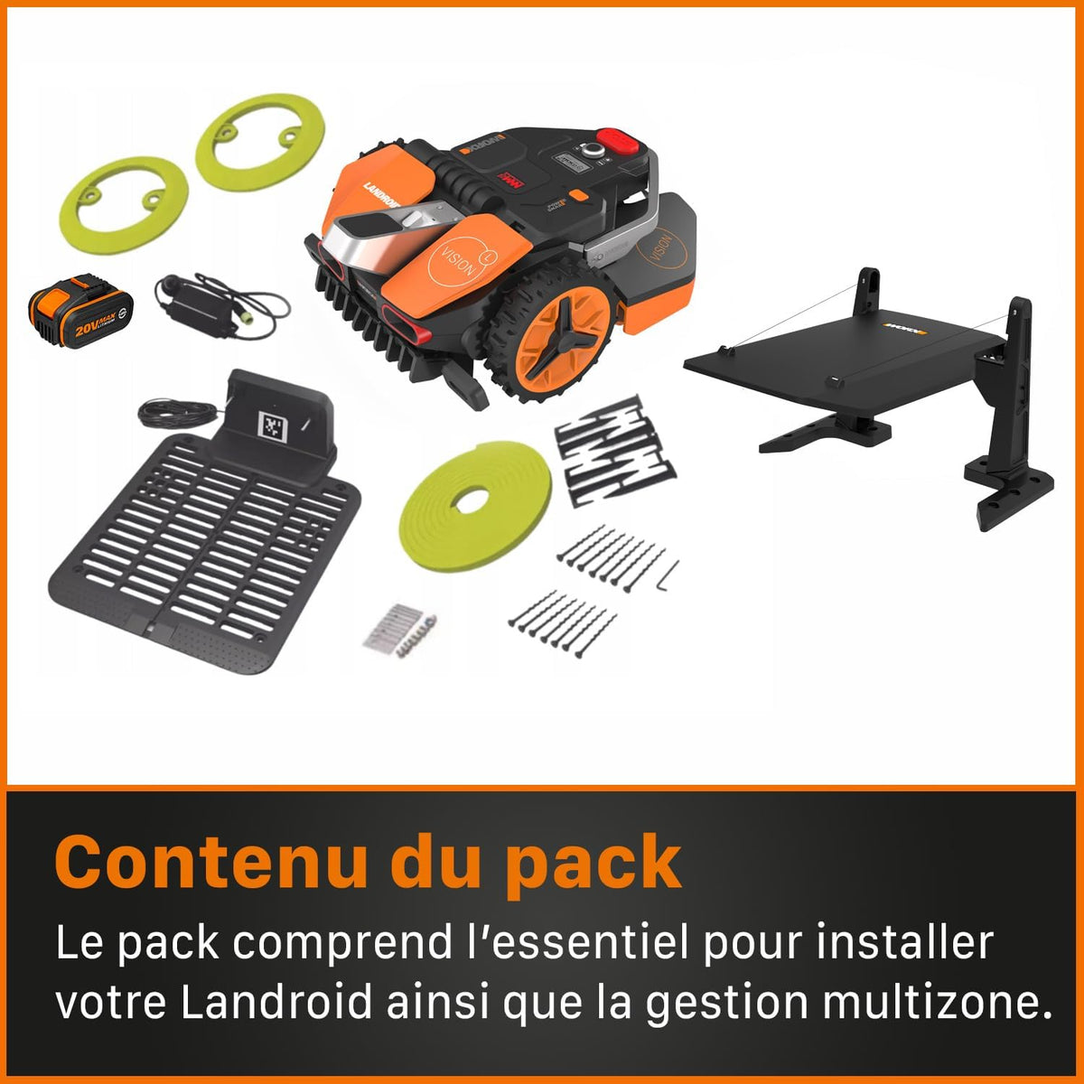 Landroid Plus WR167E Smart Connected Robotic Lawnmower, 700 m2 Max. 800 m2, Easy Installation, Configurable, 35% Slope, Rain Sensor, Cuts Close to Edges, Fast Mowing