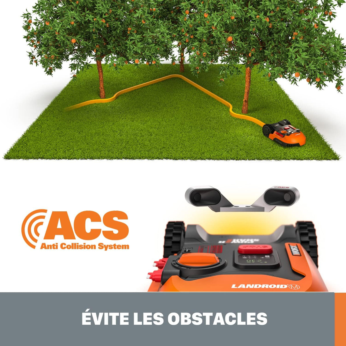 Landroid Plus WR167E Smart Connected Robotic Lawnmower, 700 m2 Max. 800 m2, Easy Installation, Configurable, 35% Slope, Rain Sensor, Cuts Close to Edges, Fast Mowing