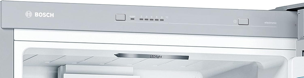 Bosch KGV33VLEAS - Freestanding Fridge Freezer - Series 4 - 288L - Fan Assisted Cooling - W 60cm x H 176cm - Stainless Steel