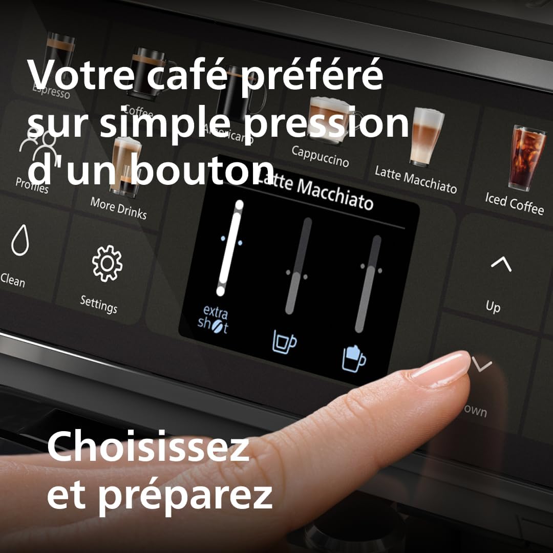 5400 Series Espresso Machine - Bean-to-Cup Coffee - LatteGo Milk Frother, 12 Coffee Specialties, Intuitive Display, 4 User Profiles, Black (EP5441/50)