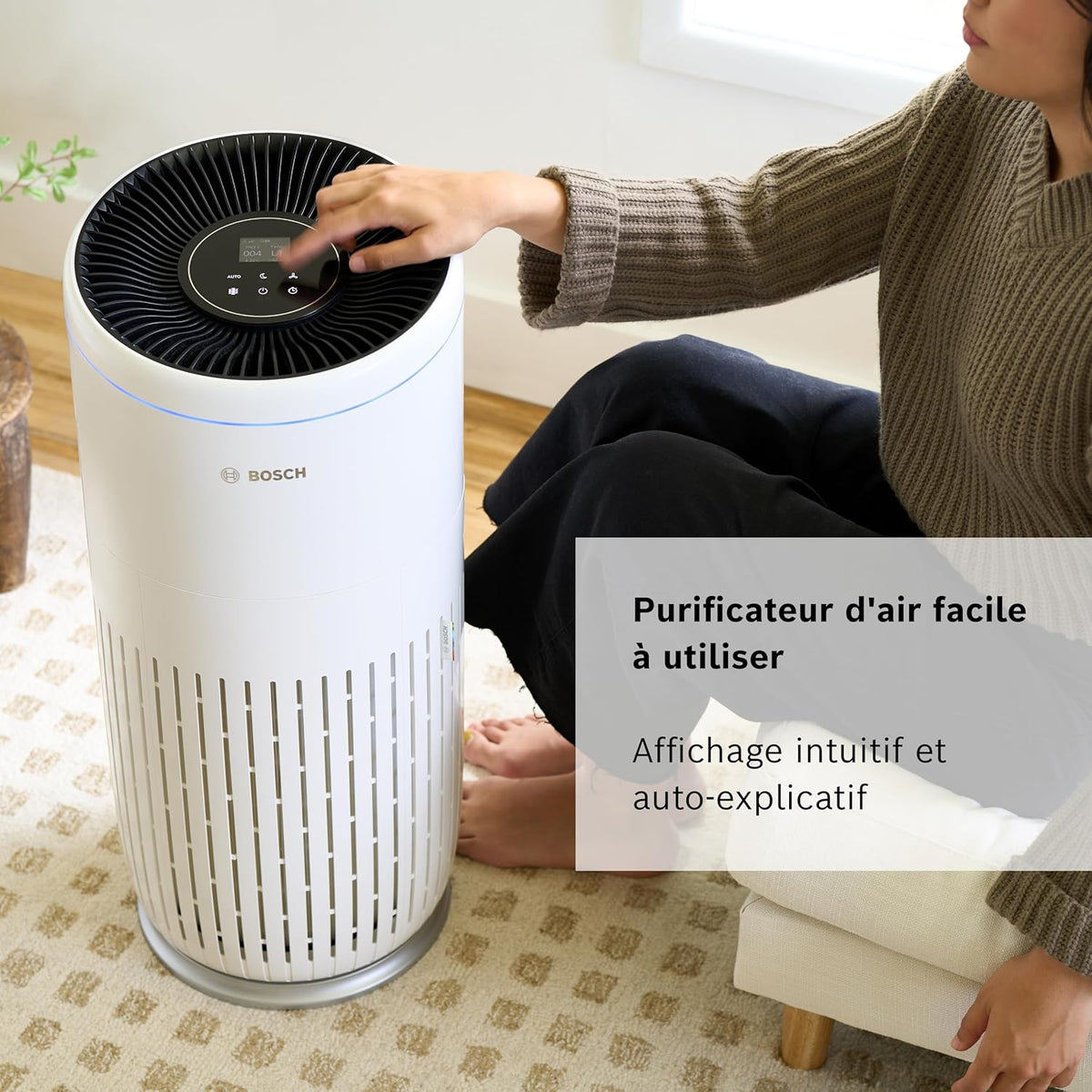 Bosch Air 6000 - Air Purifier - For rooms up to 125 m2 - Effectively filters over 99% of pollutants - Intelligent sensor, auto and silent modes (< 25 dB(A)) - CADR: 600 m3/h