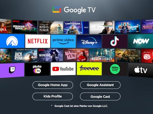 TCL 55V6C 55 Zoll Direct LED TV, 4K HDR Fernseher, Smart TV mithilfe von Google TV (Dolby Audio, Motion Clarity, Kompatibel mit Google Assistant &