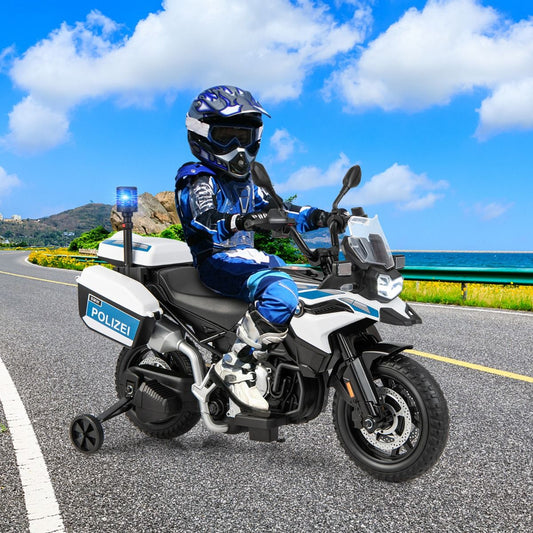 12V/7AH Electric Motorcycle for Children, 6km/h, Police Model with Horn, Music, Siren, Headlights, for Ages 3-8