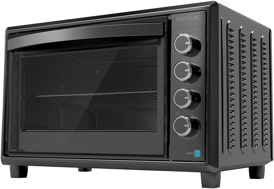 Cecotec 60-Liter Bake&Toast Tabletop Convection Oven 6090 Black Gyro, 2200W, Interior Light, 12 Functions, Temperature Up to 230o, Double Glass Door, Includes Rotisserie