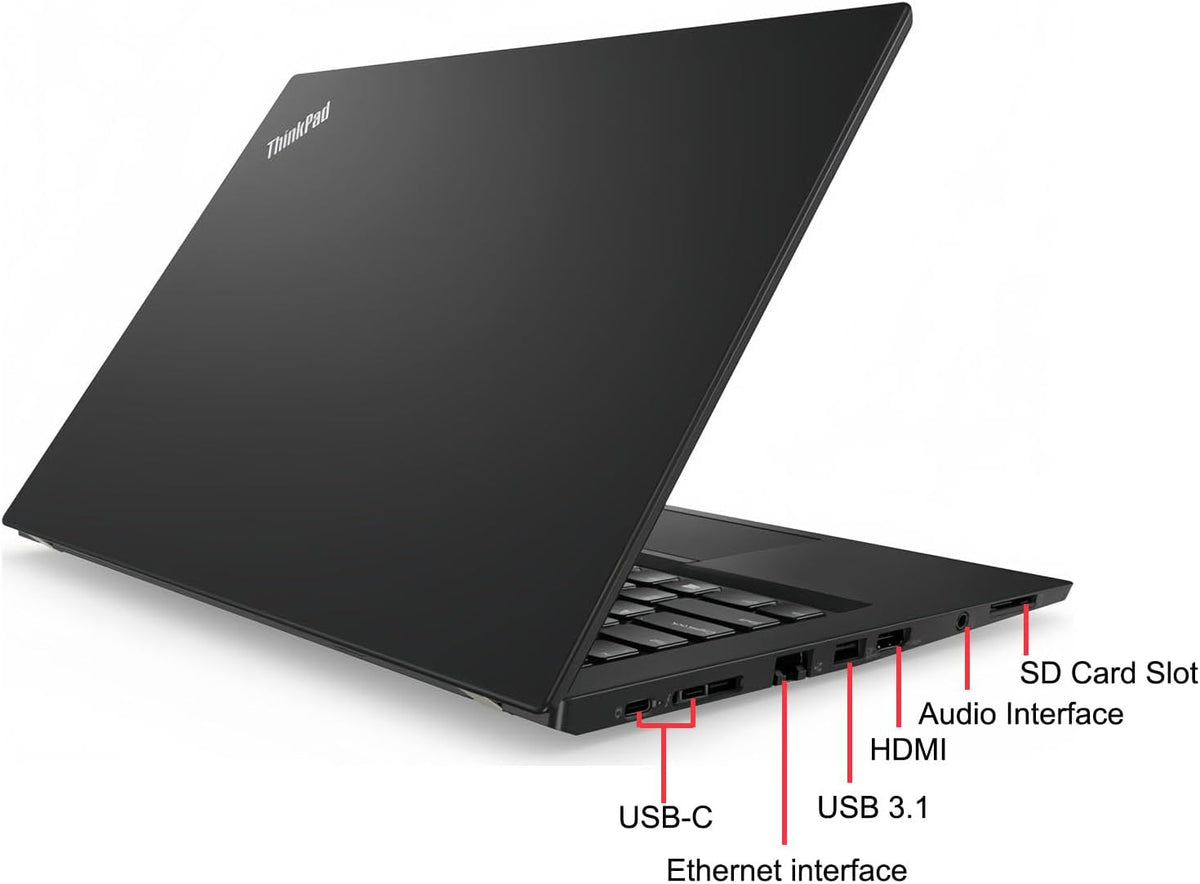 Lenovo ThinkPad T480s Business Laptop 14" FHD (1920 x 1080) Intel Core i7-8650U up to 4.2 GHz 16 GB DDR4 RAM 512 GB SSD Camera Bluetooth Windows 11 Pro (Renewed)