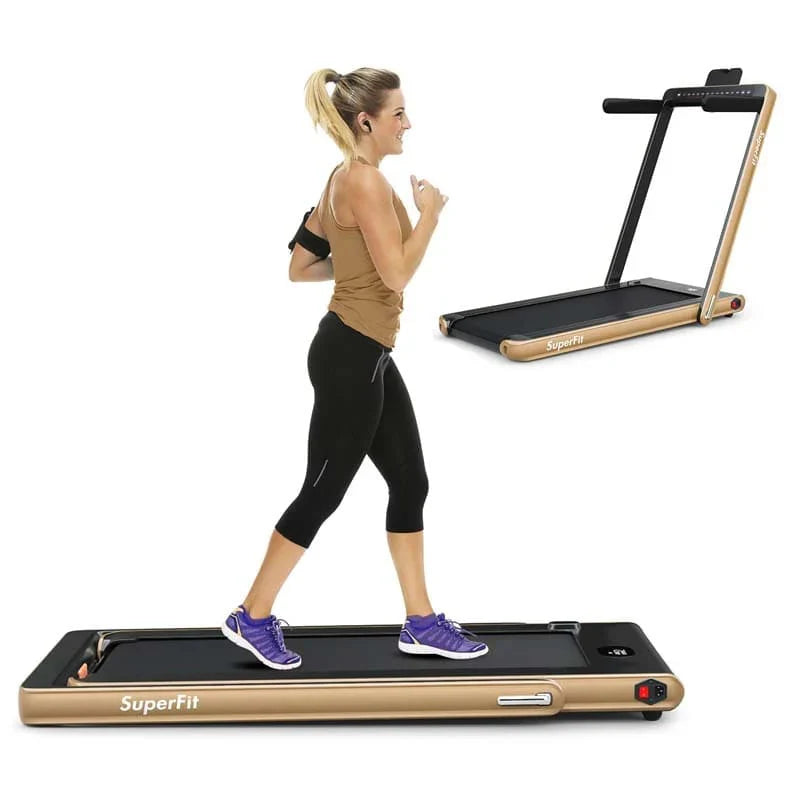 2-in-1 Folding Electric Treadmill, 2.25 HP, Under-Desk, with Dual Display and Smart App Control