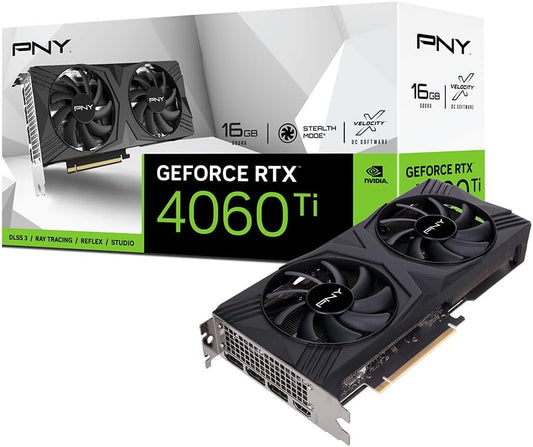 PNY GeForce RTX? 4060 Ti 16GB Verto Dual Fan Edition DLSS 3 Graphics Card