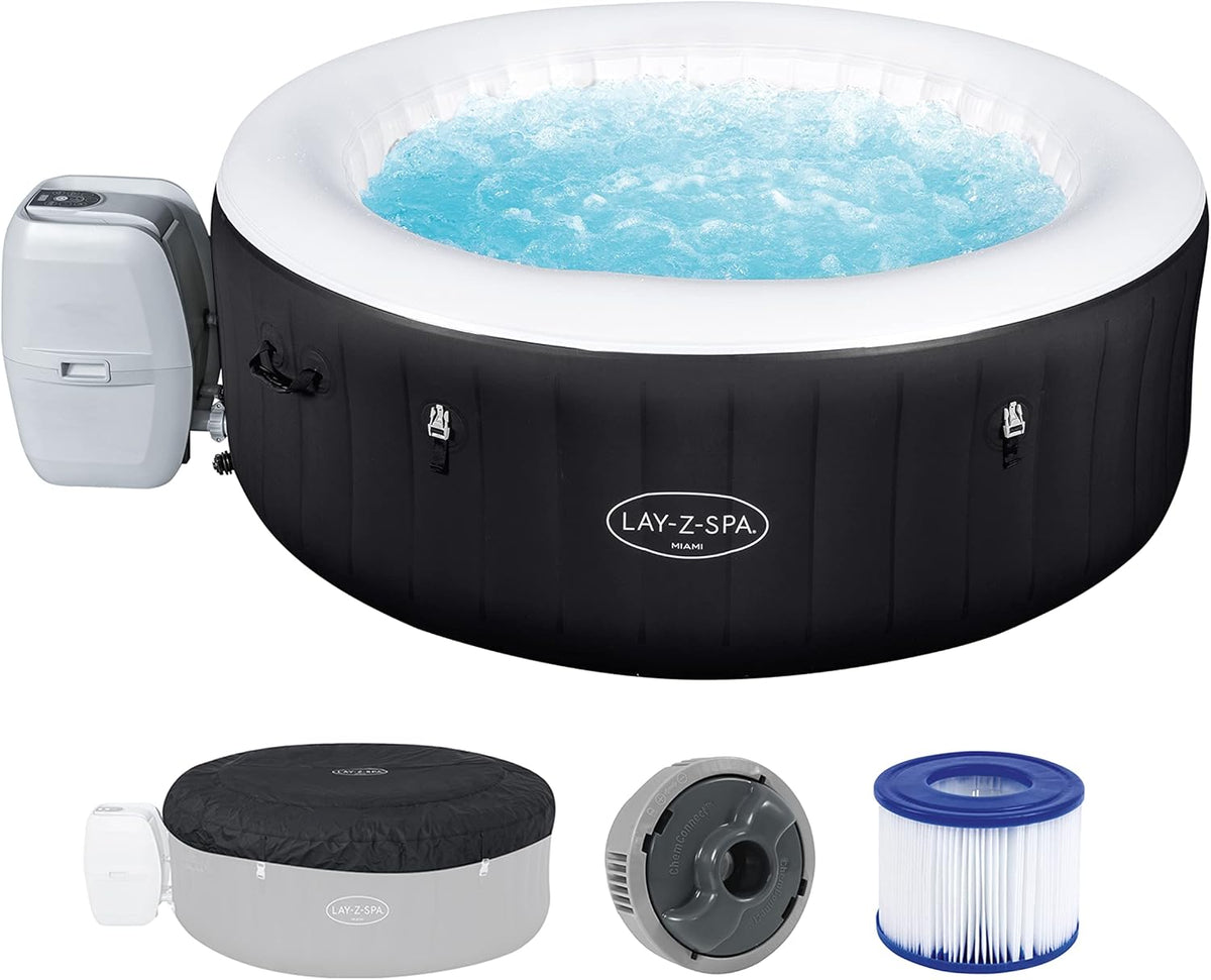 Lay-Z-Spa? Miami Airjet? 2-4 Person Round Inflatable Hot Tub