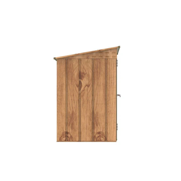 Metal bicycle shelter, 1.74m, wood-effect finish, with anchoring kit -
