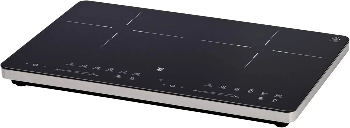 WMF Kult X Doppel- Induktionskochfeld 2 Platten, Kochplatte bis 28 cm, 2 Kochzonen, 8 Stufen, Topferkennung,Touch-Display, Glaskeramik, Timer-Funktion