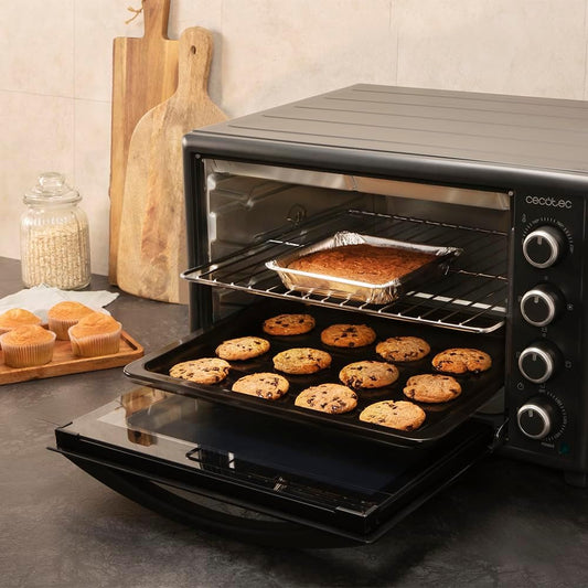 Cecotec 60-Liter Bake&Toast Tabletop Convection Oven 6090 Black Gyro, 2200W, Interior Light, 12 Functions, Temperature Up to 230o, Double Glass Door, Includes Rotisserie