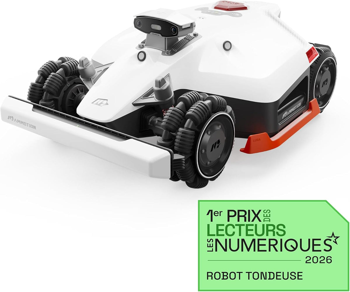 MAMMOTION LUBA 2 AWD 3000X Cordless Robotic Lawnmower, NetRTK+Vision, No RTK Antenna Required, Recommended for 3000m2, Slopes up to 80%, Cutting Height 25-70 mm, with 4G Module