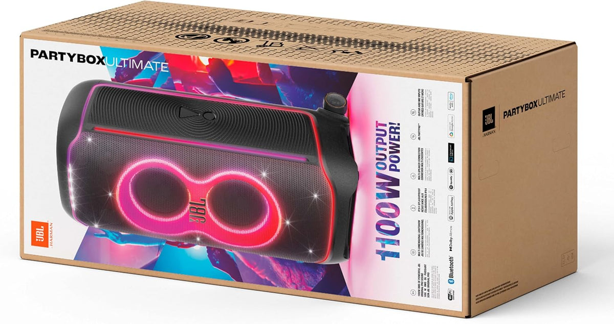 PartyBox Club 120, Portable party speaker, ergonomic folding handle, light show, 12-hour battery life, IPX4 splash-proof, black, European plug (Type C) -