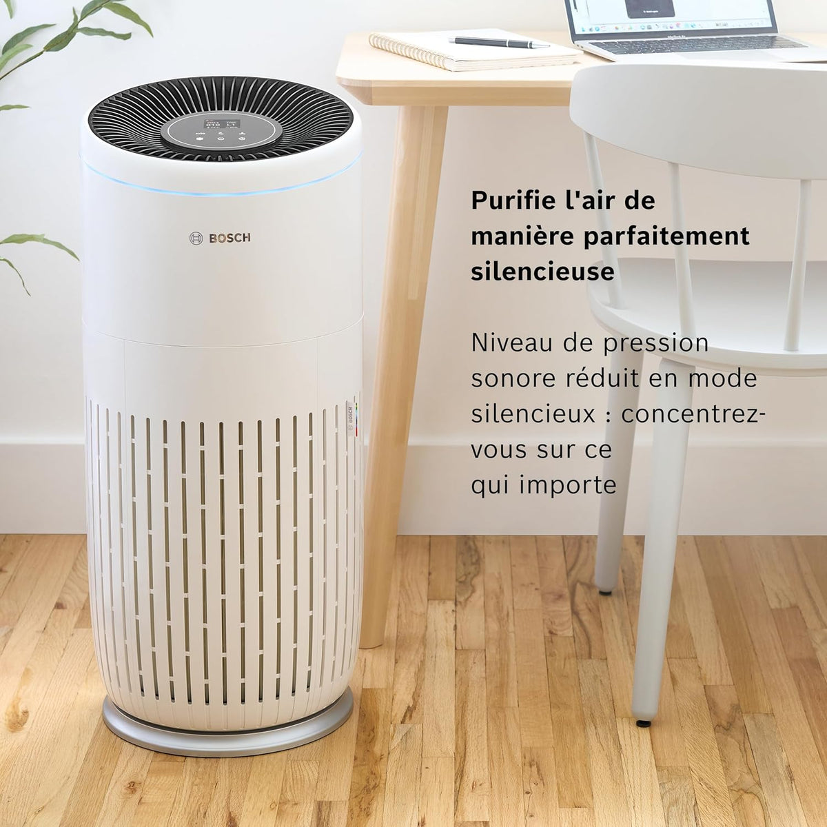 Bosch Air 6000 - Air Purifier - For rooms up to 125 m2 - Effectively filters over 99% of pollutants - Intelligent sensor, auto and silent modes (< 25 dB(A)) - CADR: 600 m3/h