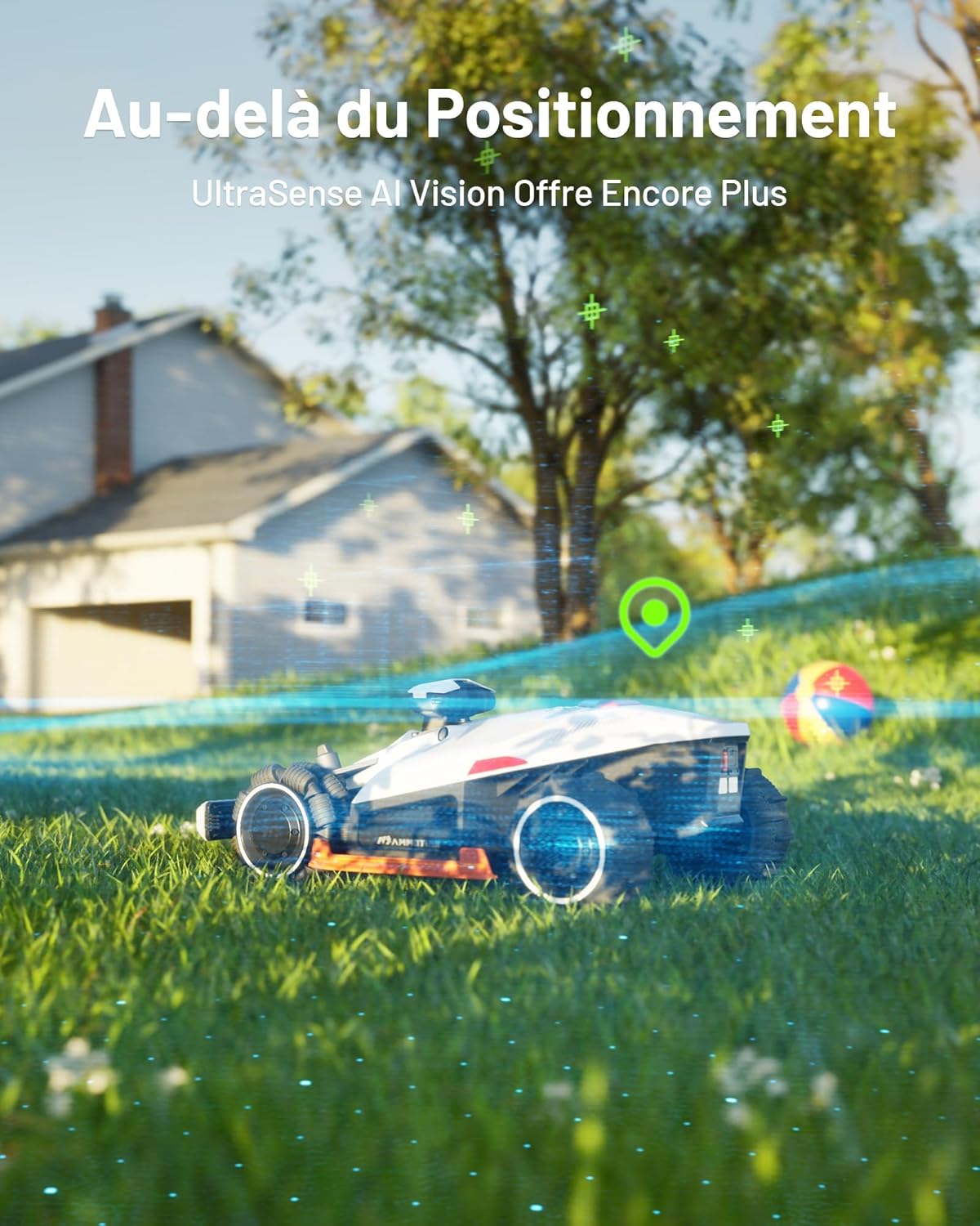 MAMMOTION LUBA 2 AWD 3000X Cordless Robotic Lawnmower, NetRTK+Vision, No RTK Antenna Required, Recommended for 3000m2, Slopes up to 80%, Cutting Height 25-70 mm, with 4G Module