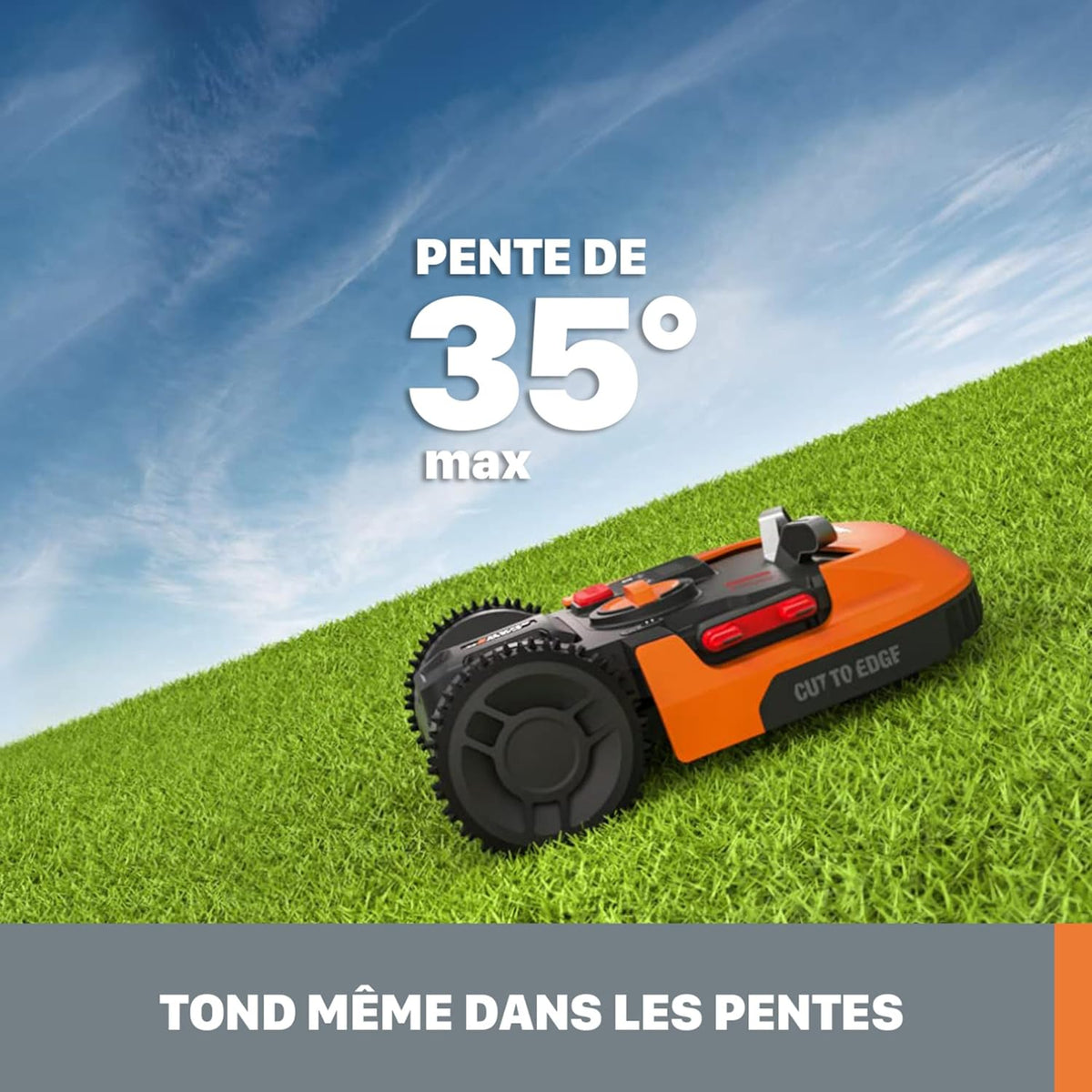 Landroid Plus WR167E Smart Connected Robotic Lawnmower, 700 m2 Max. 800 m2, Easy Installation, Configurable, 35% Slope, Rain Sensor, Cuts Close to Edges, Fast Mowing